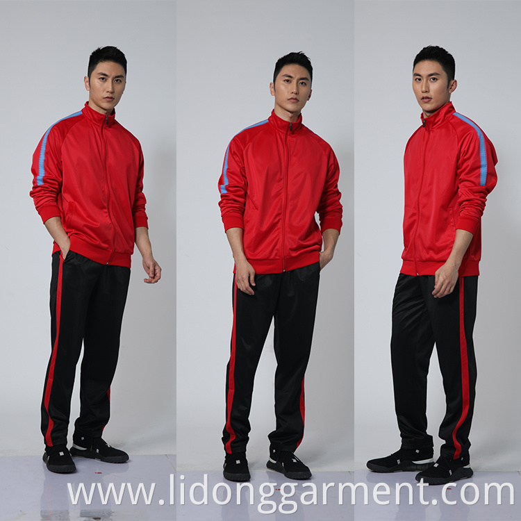 Fashion men wholesale sportswear slim fit men tracksuit with side stripe